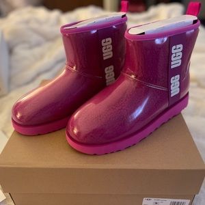 UGG Pink Rubber Boots Size 9
